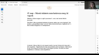 15. nap. Tisztelet