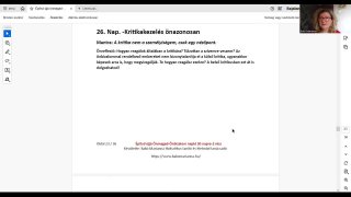 26. nap. Kritikakezelés